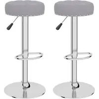 The Living Store Tabouret de bar 2 pcs. Tissu gris