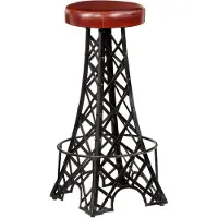 The Living Store Tabouret de bar 2 pcs. Cuir véritable