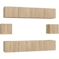 The Living Store Ensemble de 6 meubles TV Chêne Sonoma Bois composite