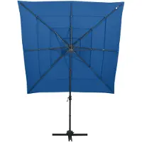 The Living Store Parasol avec mât en aluminium 4 couches bleu azur 250x250 cm