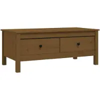 The Living Store Table basse marron miel 100x50x40 cm pin massif