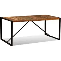 The Living Store Table de salle à manger en vieux bois massif 180 cm