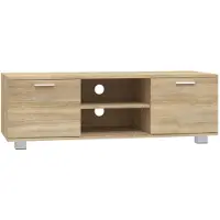 The Living Store Armoire TV Chêne Sonoma 120x40,5x35 cm Matériau dérivé du bois
