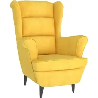 The Living Store Fauteuil velours jaune moutarde