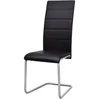The Living Store Chaise cantilever 4 pcs. noir similicuir
