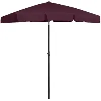 The Living Store Strandschirm Bordeauxrot 180x120 cm