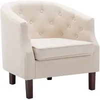 The Living Store Fauteuil Tissu beige