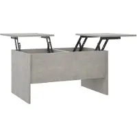 The Living Store Table basse gris béton 80x50x42,5 cm Bois composite