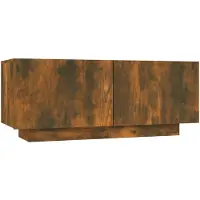 The Living Store Armoire TV chêne fumé 100x35x40 cm Bois composite