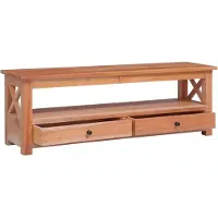 The Living Store Meuble TV 115x30x40 cm bois massif acajou