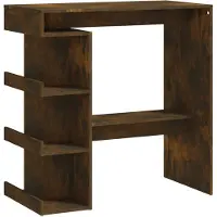 The Living Store Table de bar avec étagère chêne fumé 100x50x101,5 cm bois composite