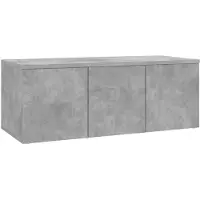 The Living Store Meuble TV gris béton 80x34x30 cm matériau dérivé du bois