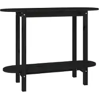 The Living Store Table console noir 110x40x80 cm pin massif