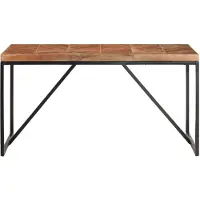 The Living Store Table de salle à manger 140x70x76 cm en bois massif d'acacia et de mangue