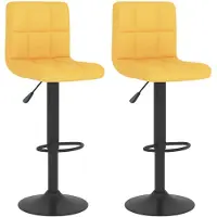 The Living Store Tabouret de bar 2 pcs. Tissu jaune moutarde