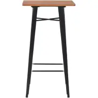 The Living Store Table de bar noire 60×60×108 cm pin massif et acier