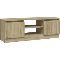 The Living Store Armoire TV avec porte Chêne Sonoma 102x30x36 cm