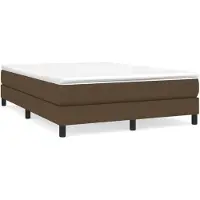 The Living Store Lit boxspring avec matelas Marron foncé 140x200 cm Tissu