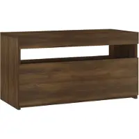 The Living Store Armoire TV avec luminaires LED brun imitation chêne 75x35x40 cm