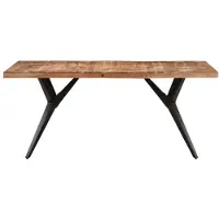 The Living Store Table de salle à manger 160x80x76 cm en bois massif d'acacia