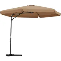 The Living Store Parasol avec mât en acier 300 cm Taupe