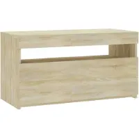The Living Store Armoire TV avec lampes LED Chêne Sonoma 75x35x40 cm