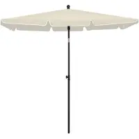 The Living Store Parasol avec mât 210x140 cm Sable