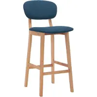 The Living Store Tabouret de bar 2 pcs. Tissu bleu