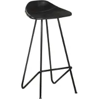 The Living Store Tabouret de bar 4 pcs. noir cuir véritable