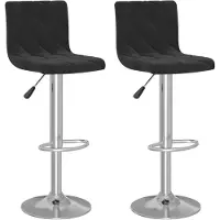 The Living Store Tabourets de bar 2 pcs. Velours noir