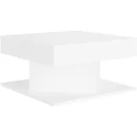 The Living Store Table basse blanche 57x57x30 cm bois composite