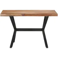 The Living Store Table de salle à manger 120x60x75 cm en bois massif couleur miel