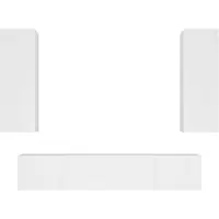 The Living Store Ensemble de 4 meubles TV blanc en bois composite