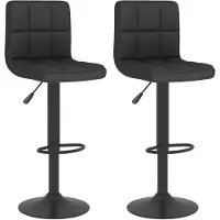The Living Store Tabouret de bar 2 pcs. Tissu noir