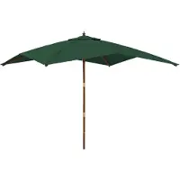 The Living Store Parasol avec mât en bois Vert 300x300x273 cm