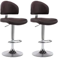 The Living Store Tabouret de bar 2 pcs. Simili cuir marron