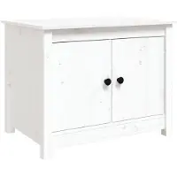 The Living Store Table basse blanche 71x49x55 cm pin massif