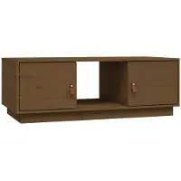 The Living Store Table basse marron miel 100x50x35 cm pin massif