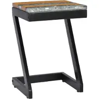 The Living Store Table basse 30 x 30 x 50 cm bois massif teck et polyrésine