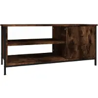 The Living Store Armoire TV chêne fumé 100x40x45 cm bois composite