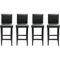 The Living Store Tabourets de bar 4 pcs. Simili cuir noir