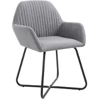 The Living Store Chaise de salle à manger 2 pcs. Tissu gris clair