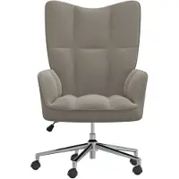 The Living Store fauteuil inclinable en velours gris clair