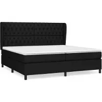 The Living Store Lit Boxspring avec matelas Noir 200x200 cm Tissu