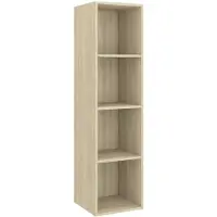 The Living Store Armoire TV murale Chêne Sonoma 37x37x142,5 cm Matériau dérivé du bois