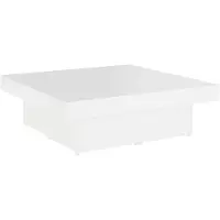 The Living Store Table basse blanche 90x90x28 cm bois composite