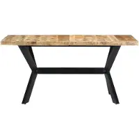 The Living Store Table de salle à manger 140 x 70 x 75 cm Manguier massif rugueux