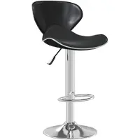 The Living Store Tabouret de bar noir similicuir