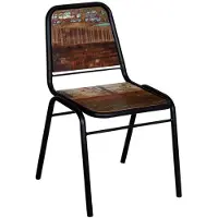 The Living Store Chaises de salle à manger 4 pcs. Vieux bois massif