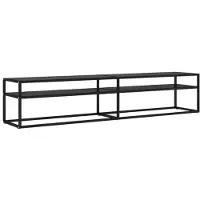 The Living Store Armoire TV noire 200x40x40,5 cm verre trempé